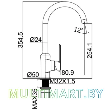 Смеситель Maxonor Pure Life PL40108-9 картинка 4